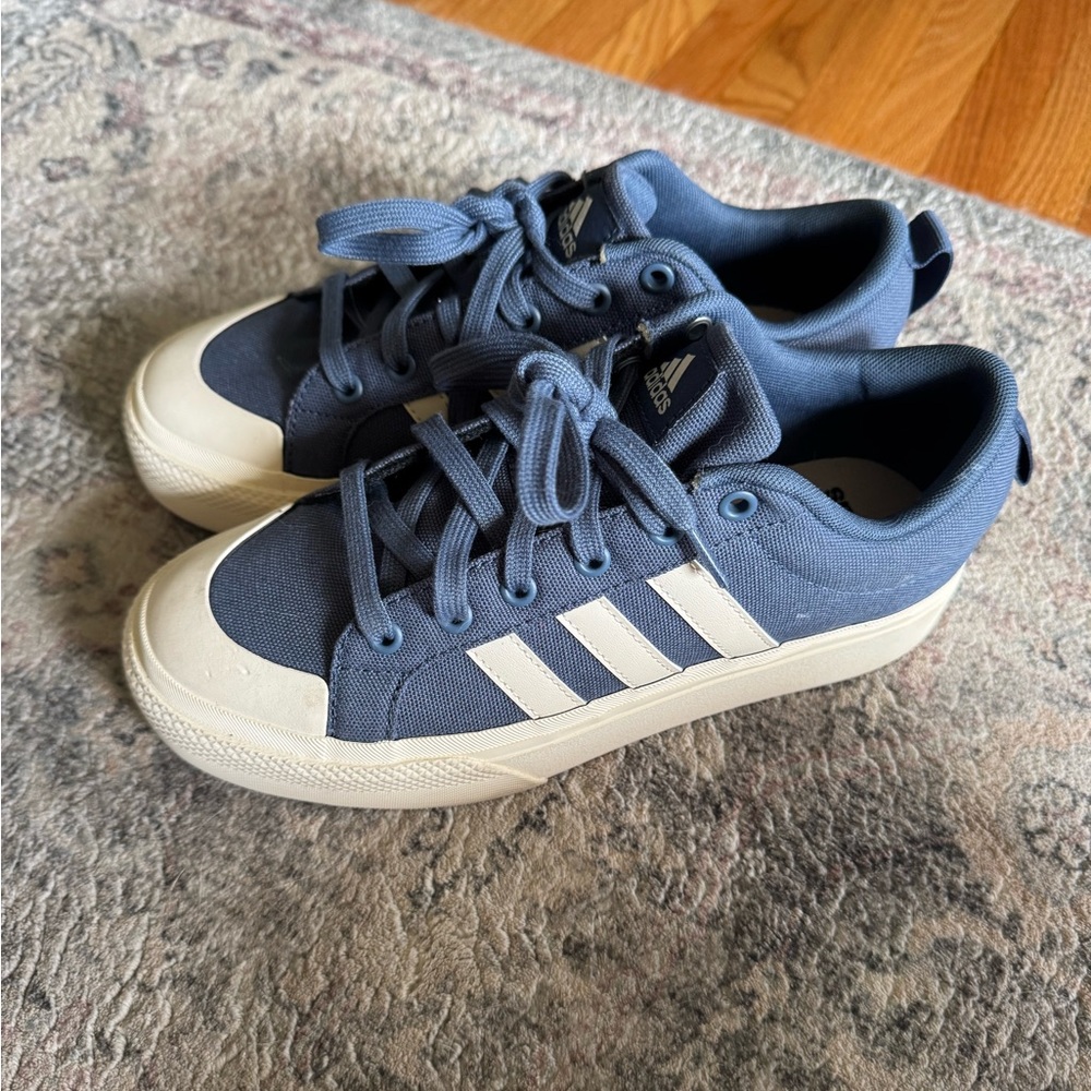 Adidas Navy and Cream Casual Sneakers